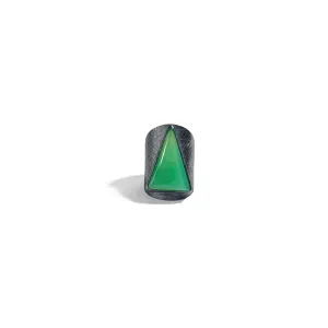 Chrysoprase Shield Ring