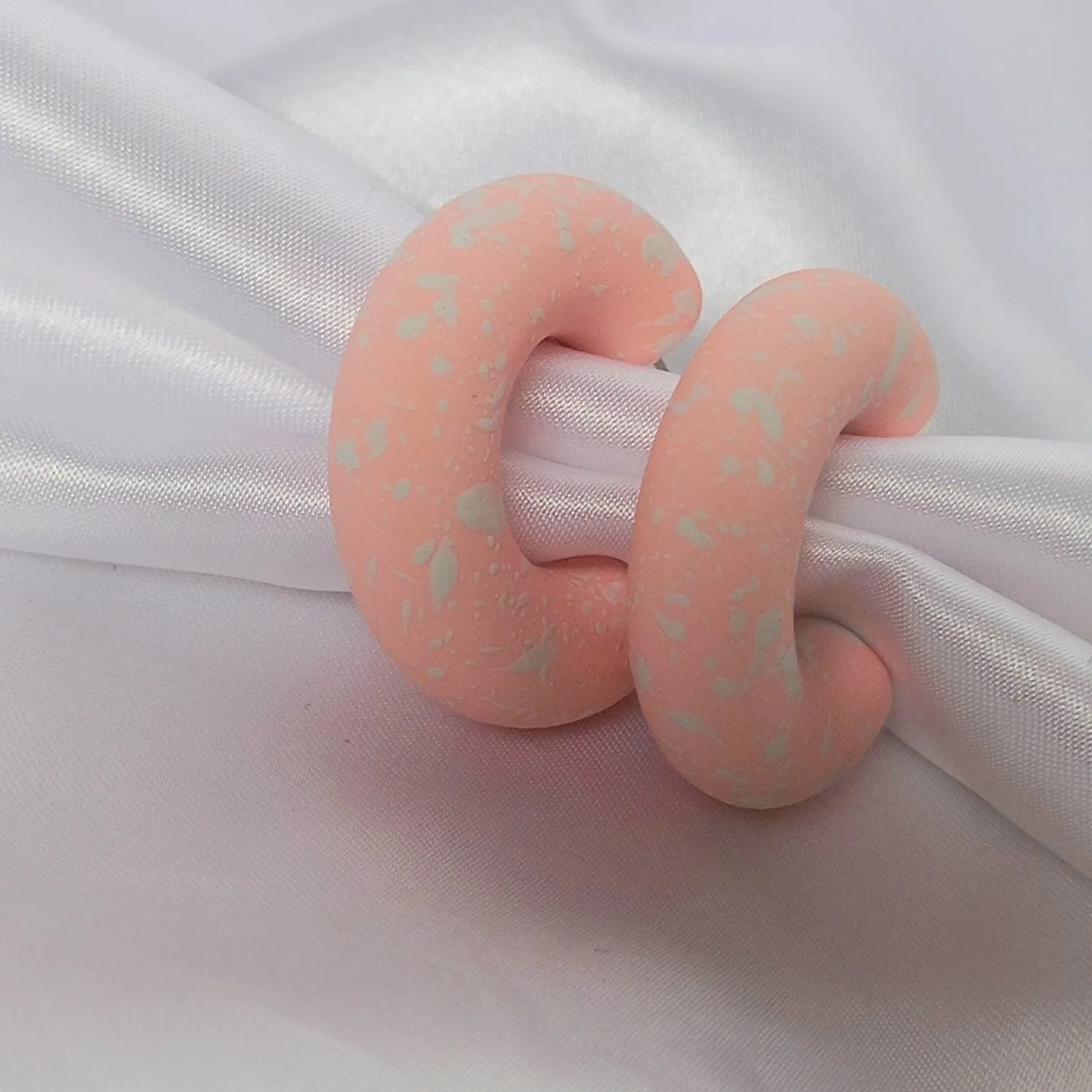 Chunky Pink Speckled Hoop Earrings - Peach Earrings,Chunky Hoop Earrings,Pink Earrings In The UK,Pink Hoop Earrings In The UK,Baby Pink