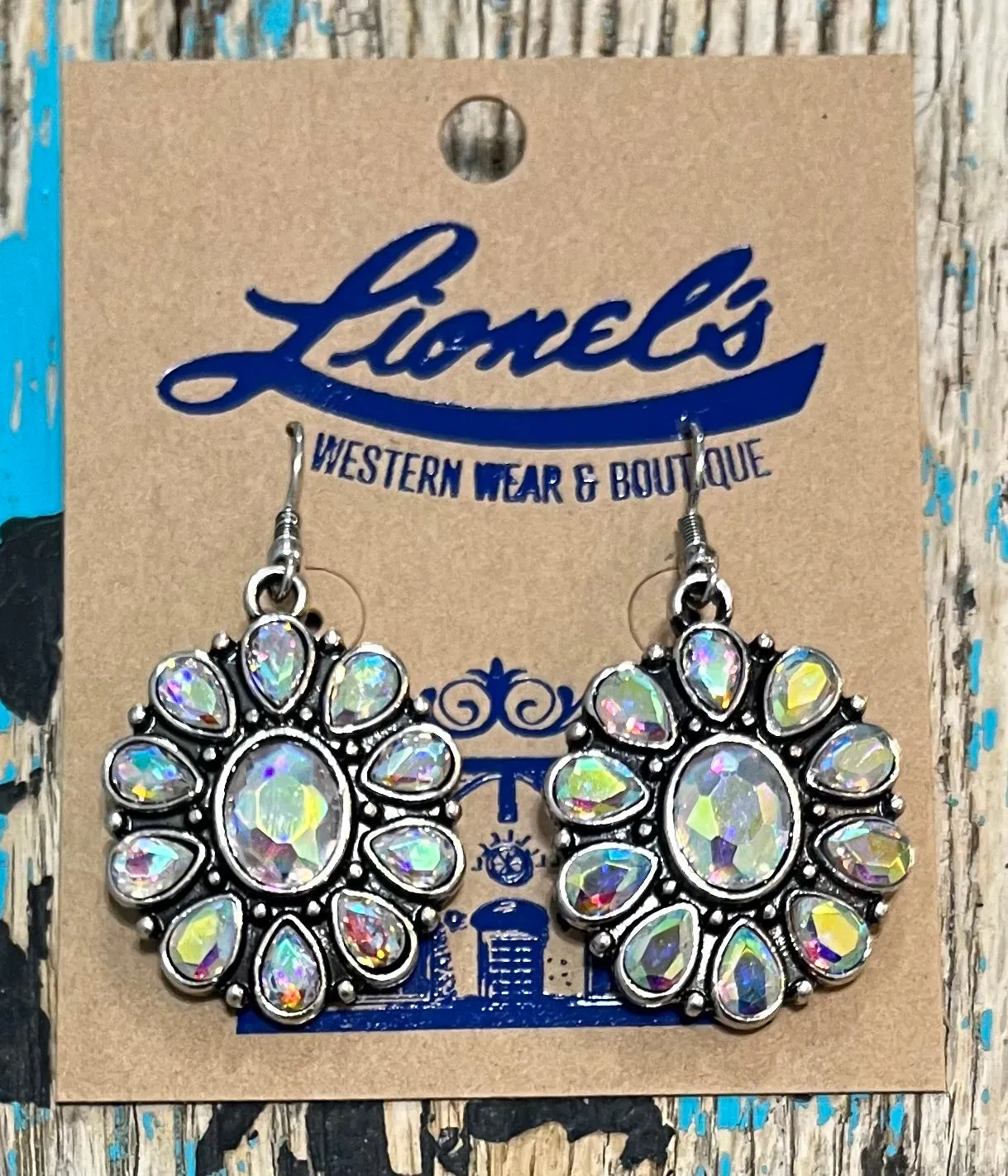 Clear Crystal Concho Earring