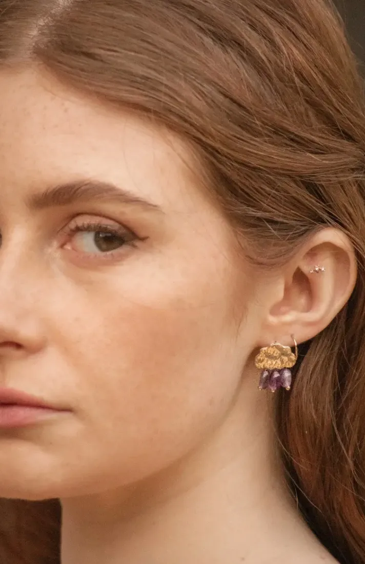 Cloudy "Rain Shower" Mini Drop Earrings