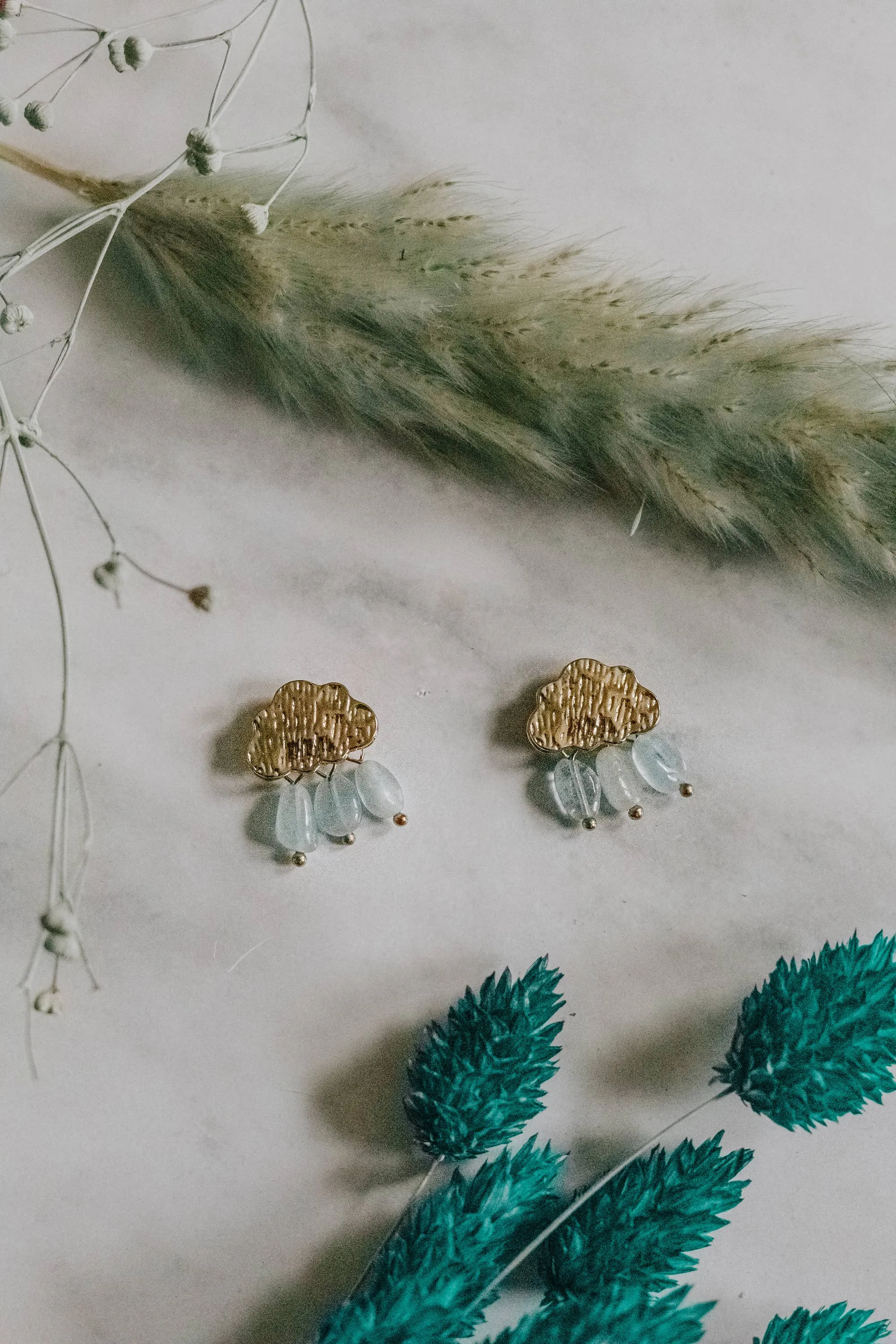 Cloudy "Rain Shower" Mini Drop Earrings