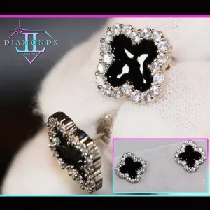 Clover Earrings | Womens Earrings | Diamond Earrings | Diamond Ear Studs | Flower Earrings | Womens Diamond Earrings | Clover Ear Studs
