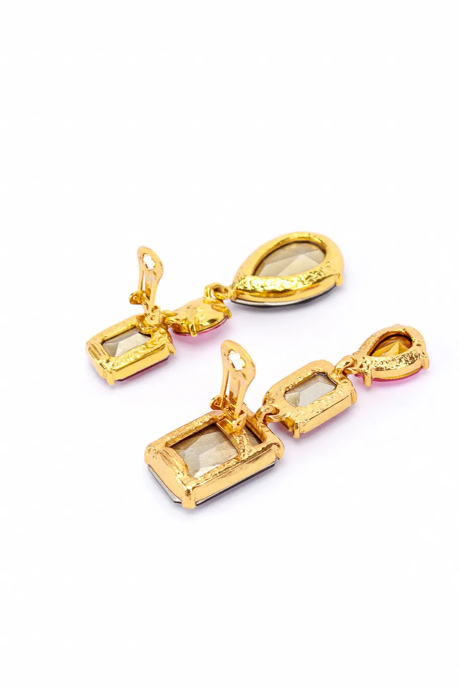 Colorblock Gem Drop Earrings