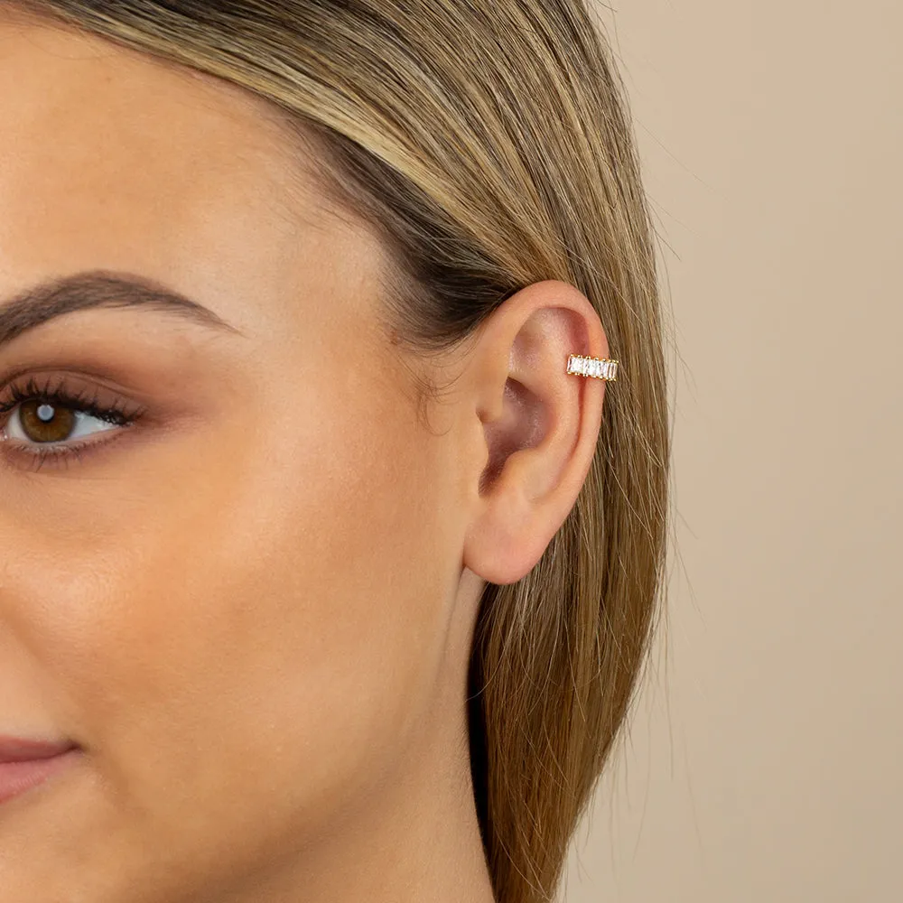 Colored Baguette Ear Cuff