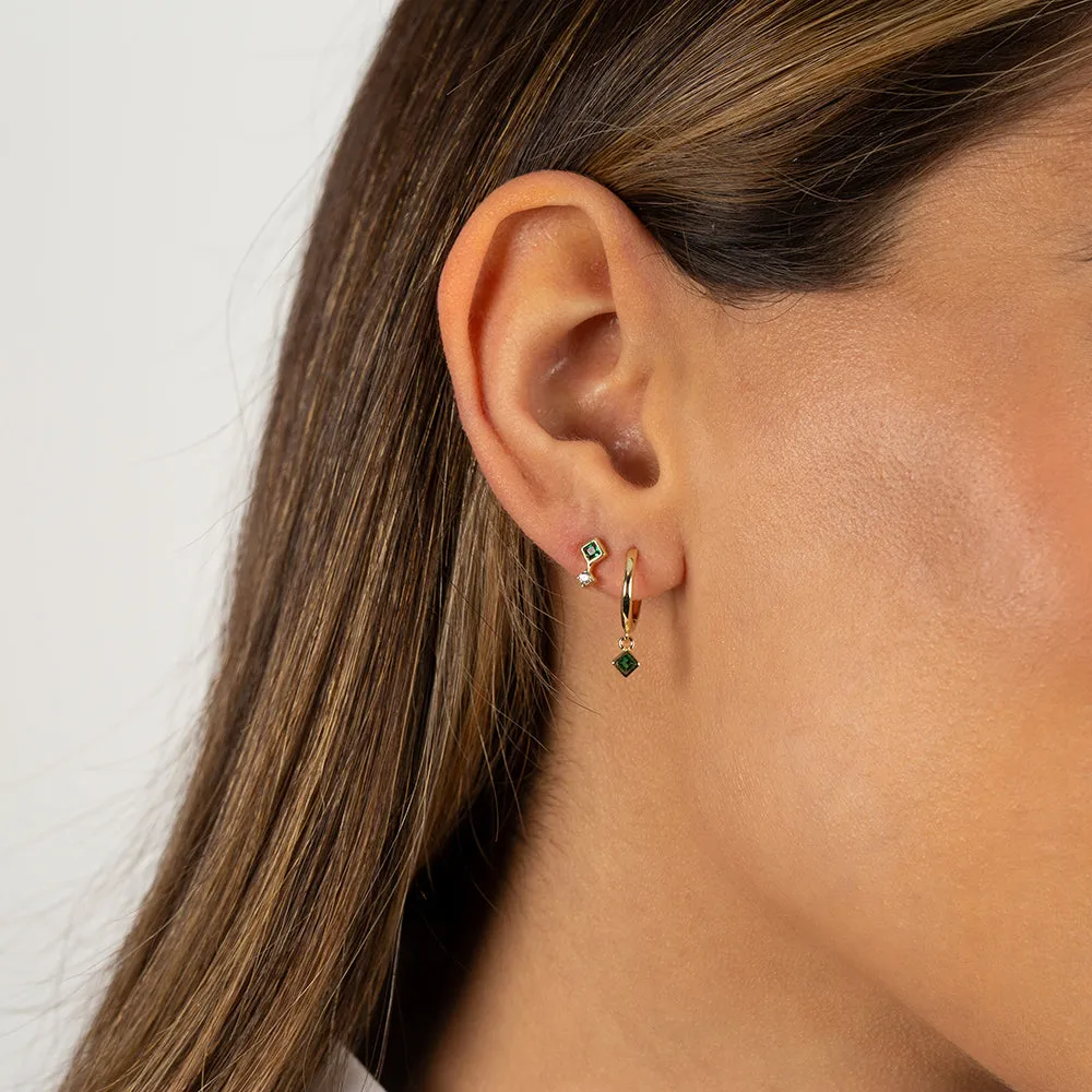 Colored Itty Bitty Double Stone Stud Earring