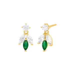 Colored Marquise Cluster Stud Earring