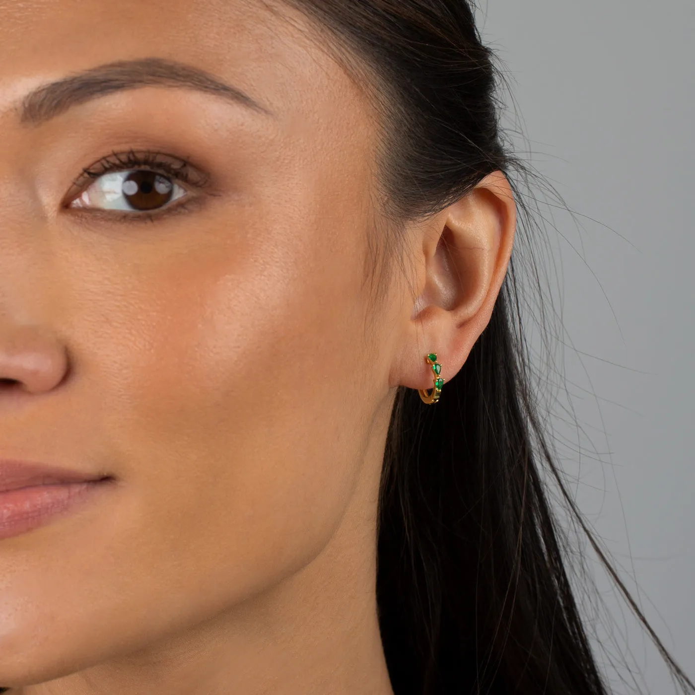 Colored Mini Teardrops Huggie Earring