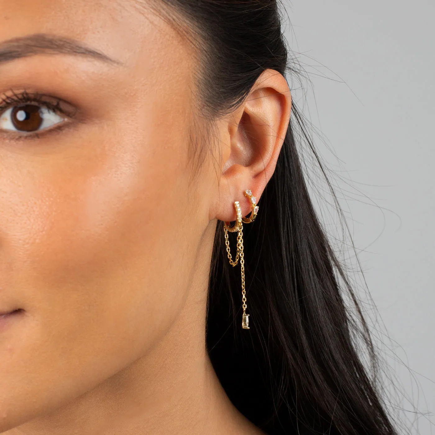 Colored Mini Teardrops Huggie Earring