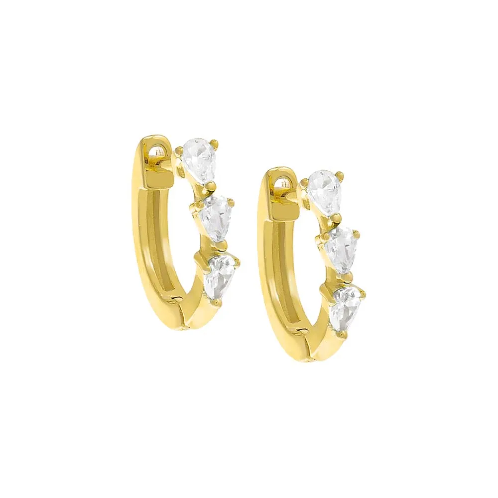 Colored Mini Teardrops Huggie Earring