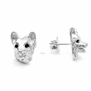 Corgi Earrings, Sterling Silver