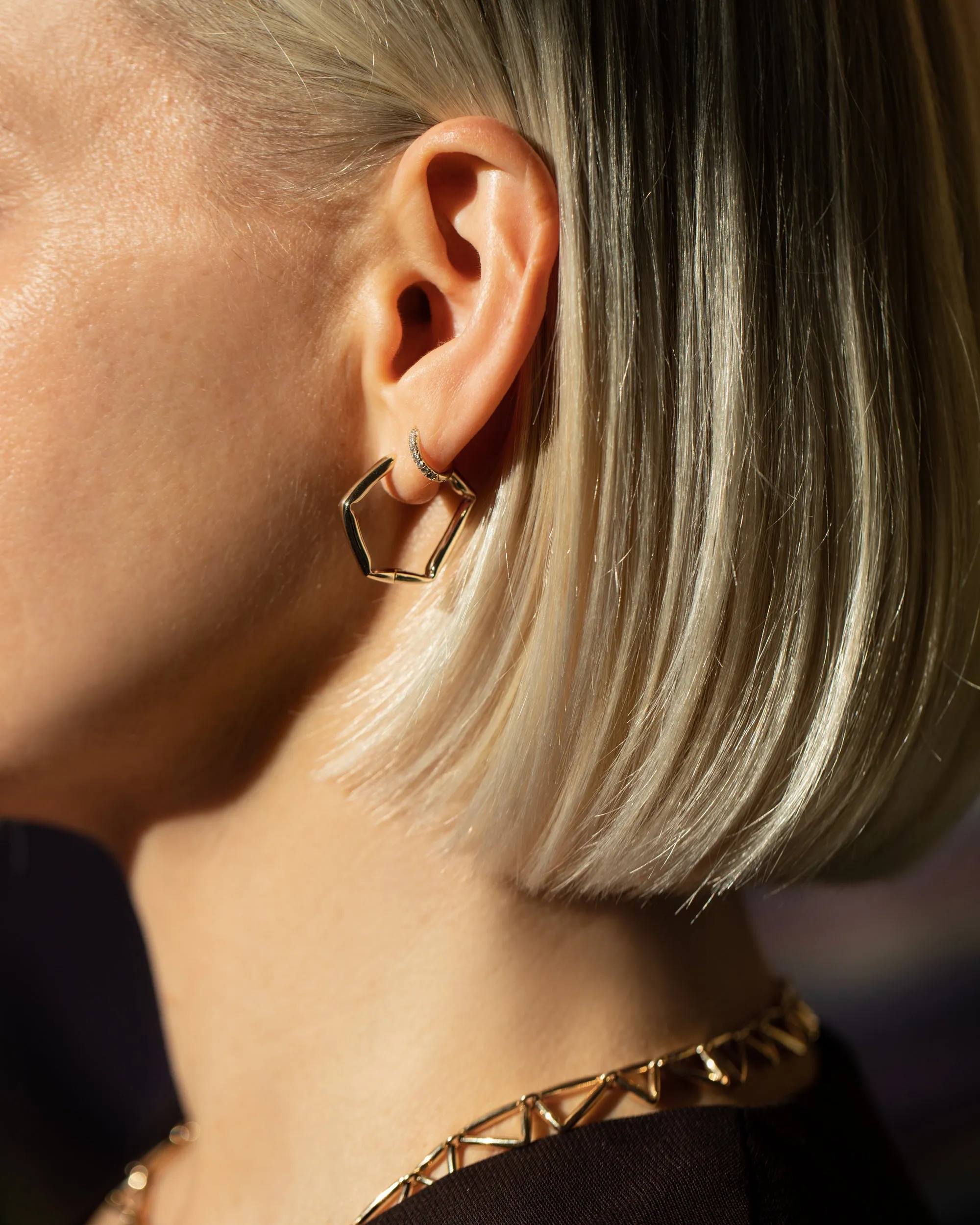 Crimp Hoop Earrings