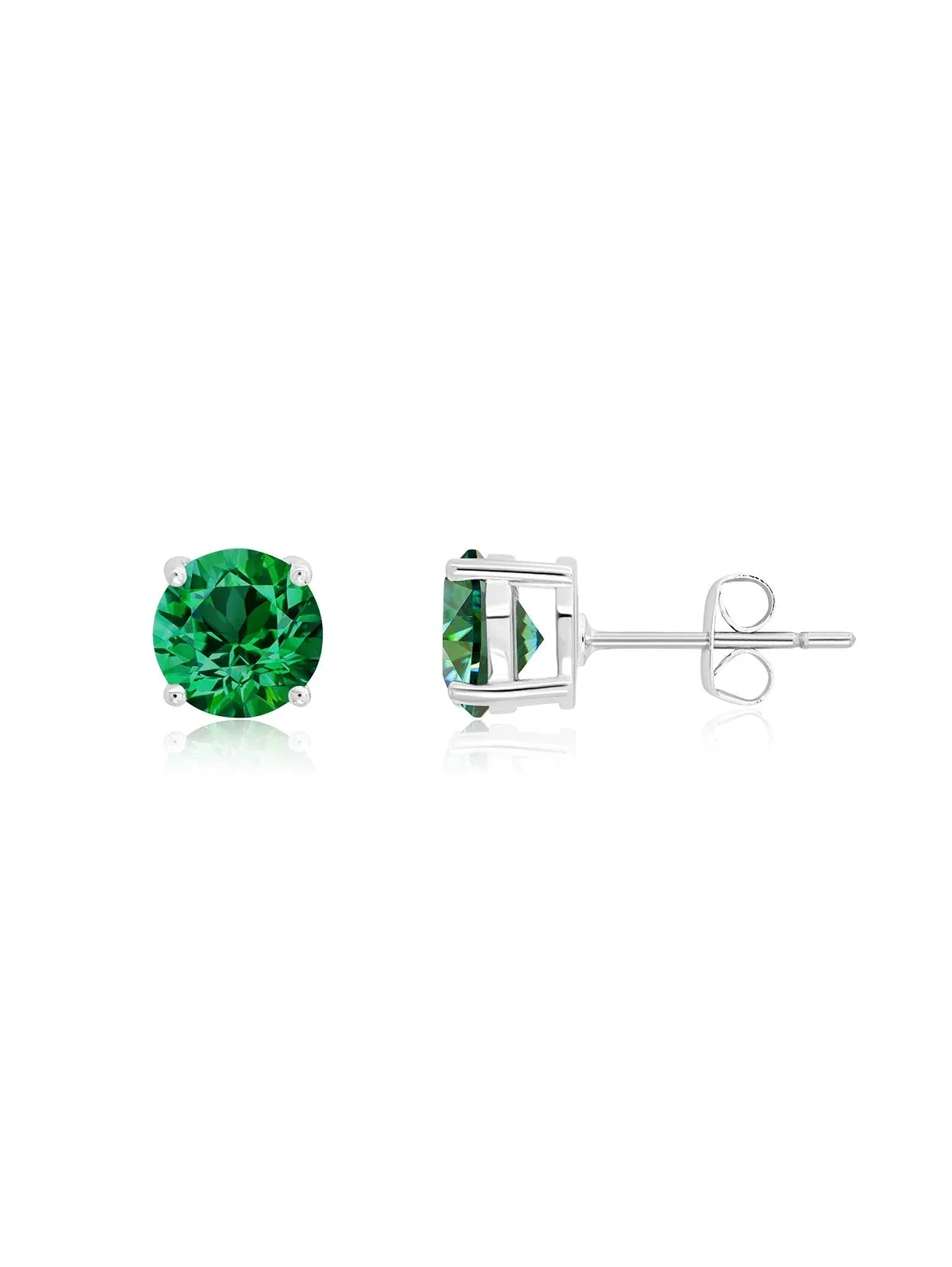 Crislu May Birthstone Stud Earrings Finished in Pure Platinum