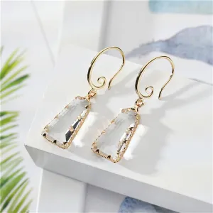 Crystal & 18K Gold-Plated Ladder Drop Earrings