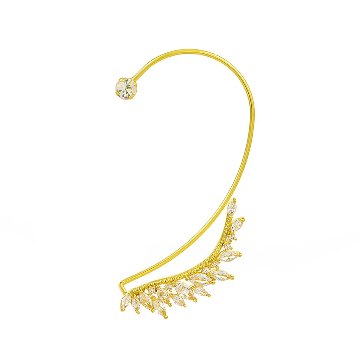 Crystal & Cubic Zirconia Botanical Ear Cuff