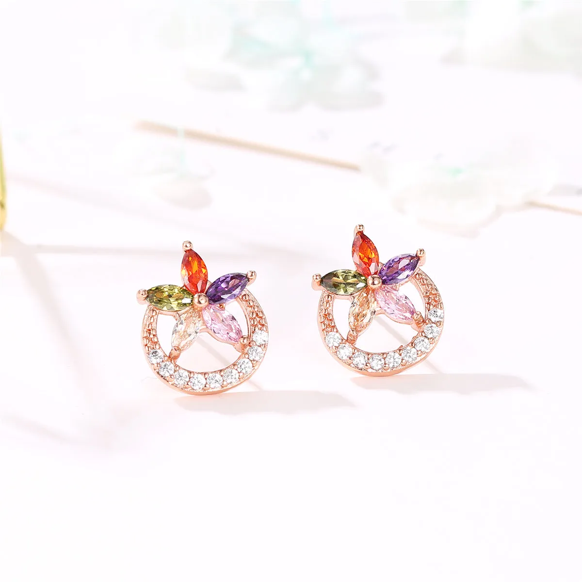 Crystal & Cubic Zirconia Celestial Stud Earrings