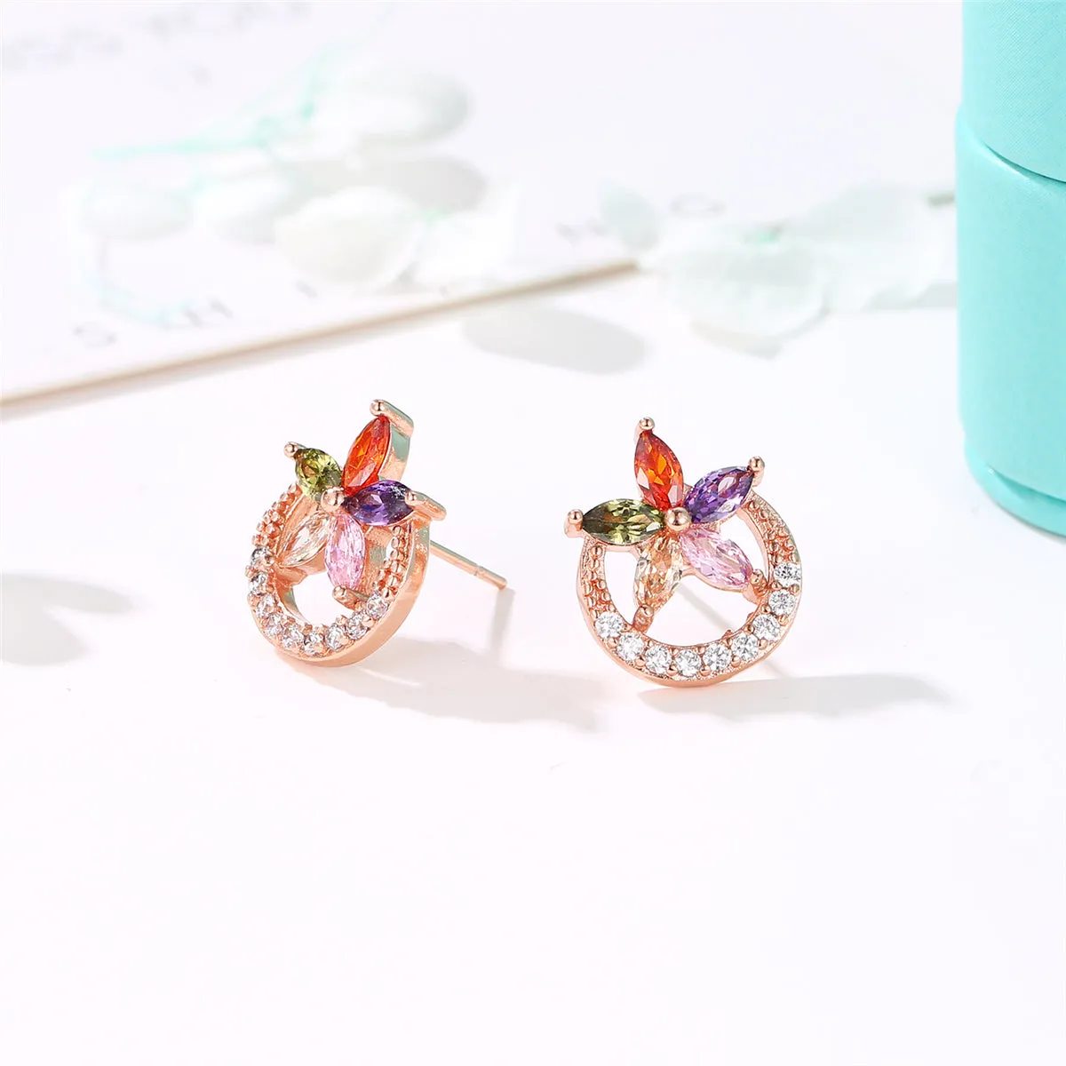 Crystal & Cubic Zirconia Celestial Stud Earrings
