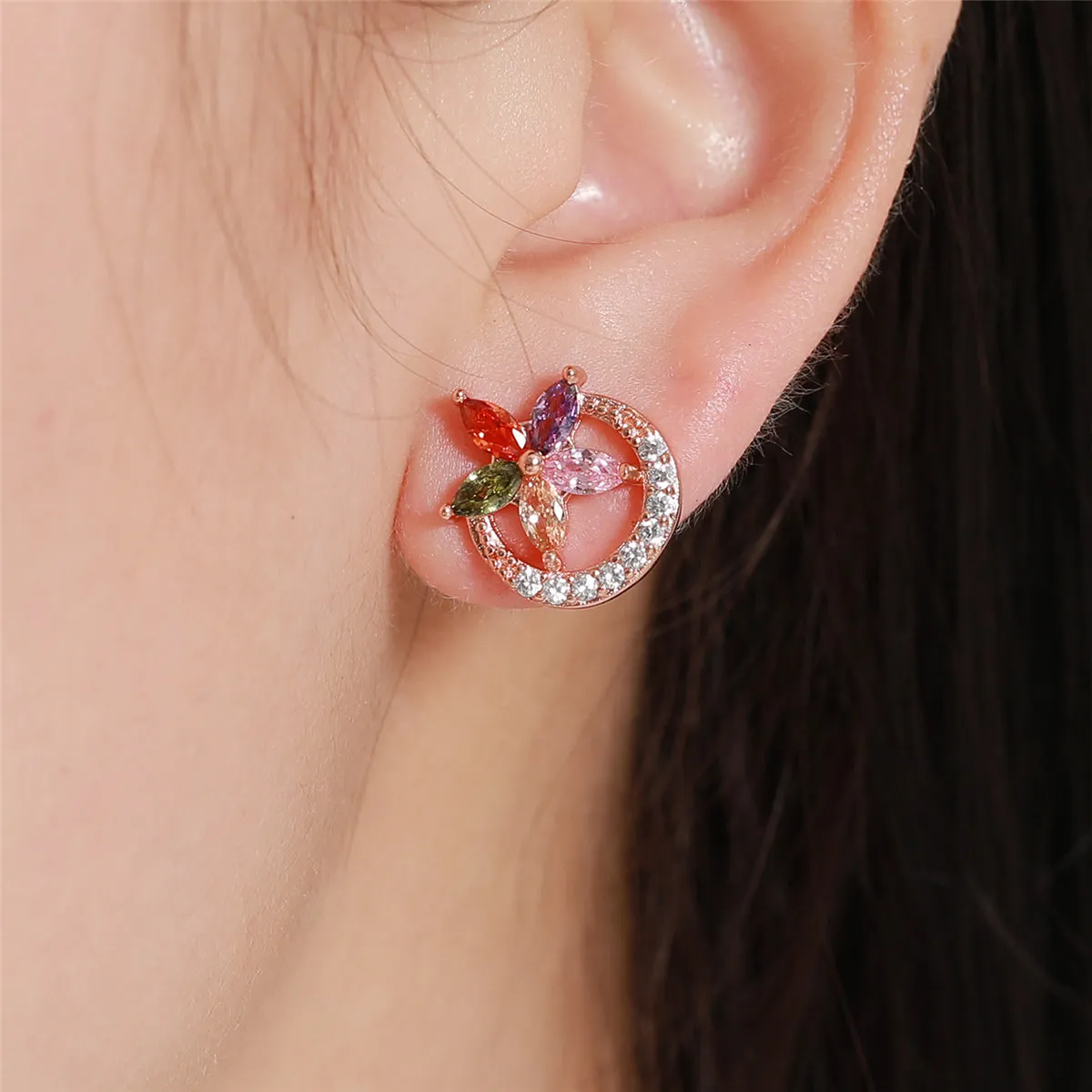 Crystal & Cubic Zirconia Celestial Stud Earrings