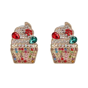 Crystal & Cubic Zirconia Ice Cream Stud Earrings