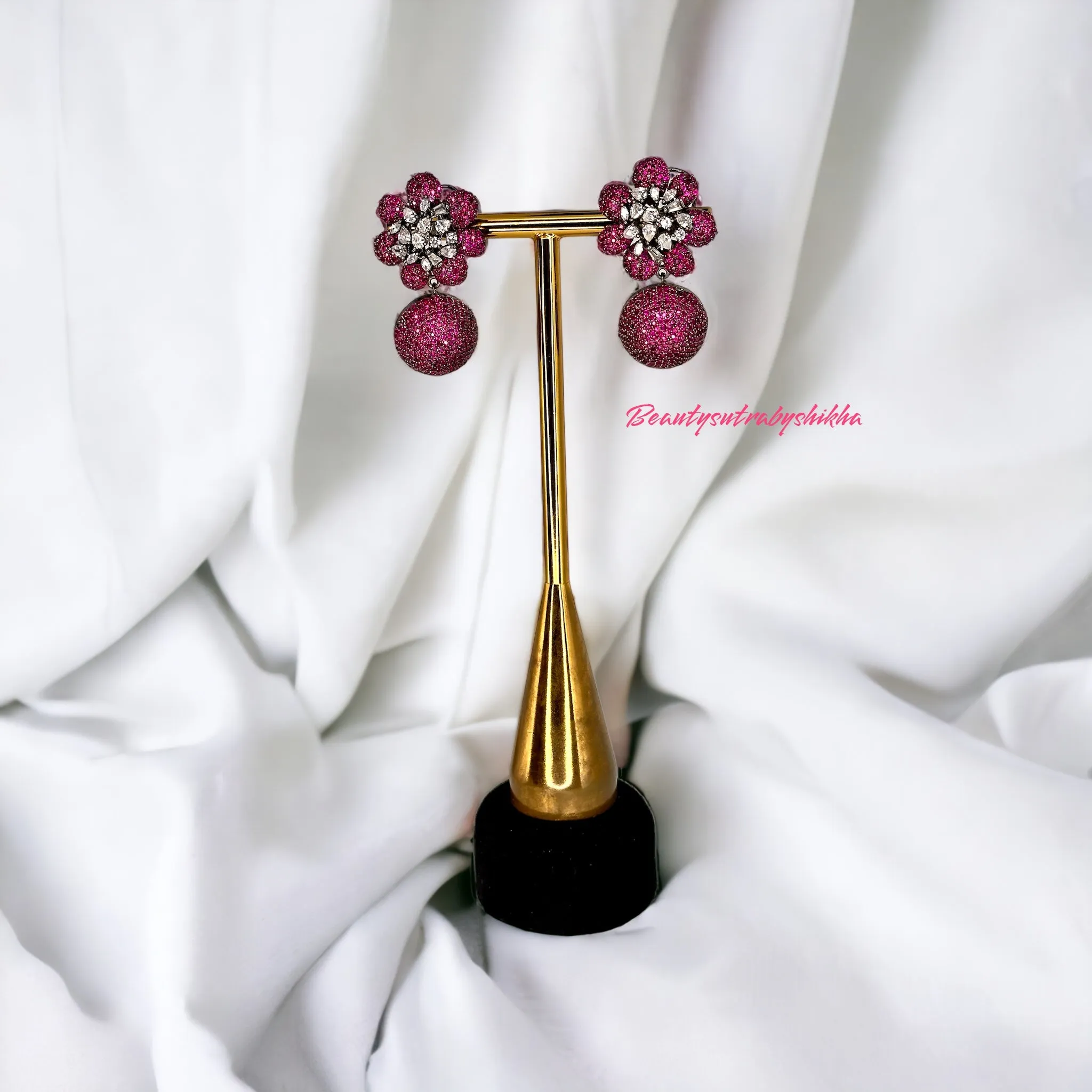 Crystal ball modern earrings