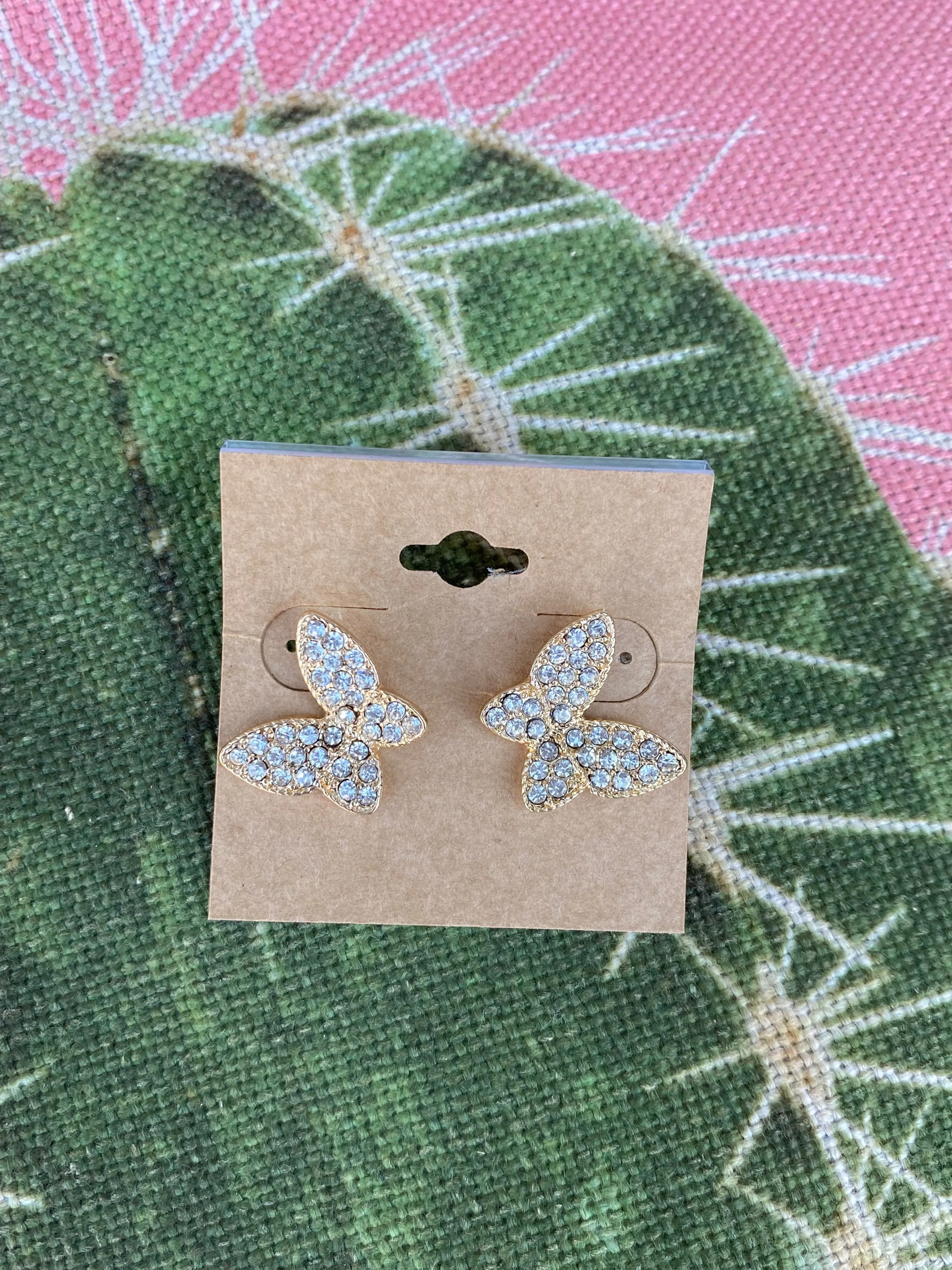 Crystal Butterfly Stud Earring