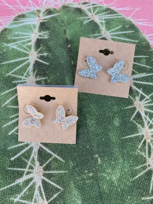 Crystal Butterfly Stud Earring