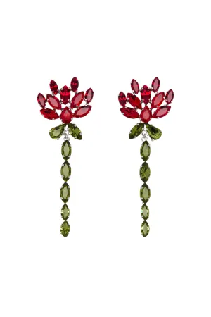 Crystal Carnation Drip Earrings