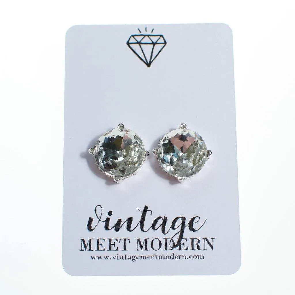 Crystal Clear Candy Stud Earrings