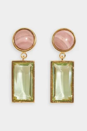 Crystal Column Earrings in Meadow