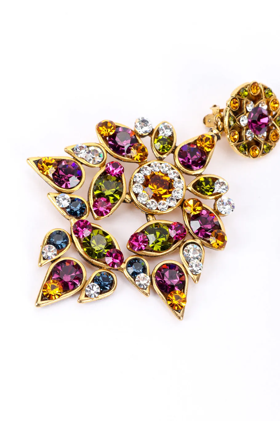 Crystal Flower Drop Earrings
