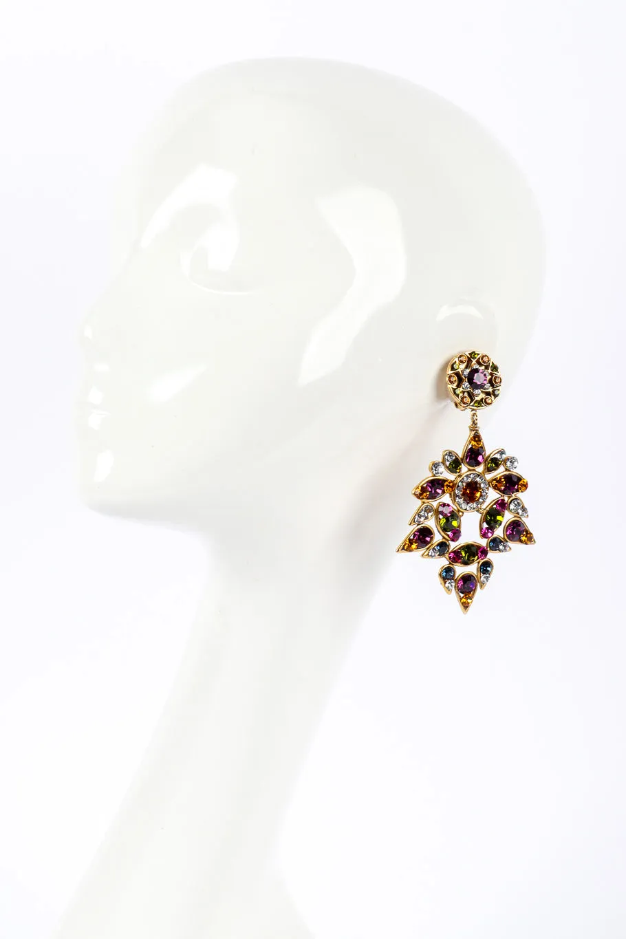 Crystal Flower Drop Earrings