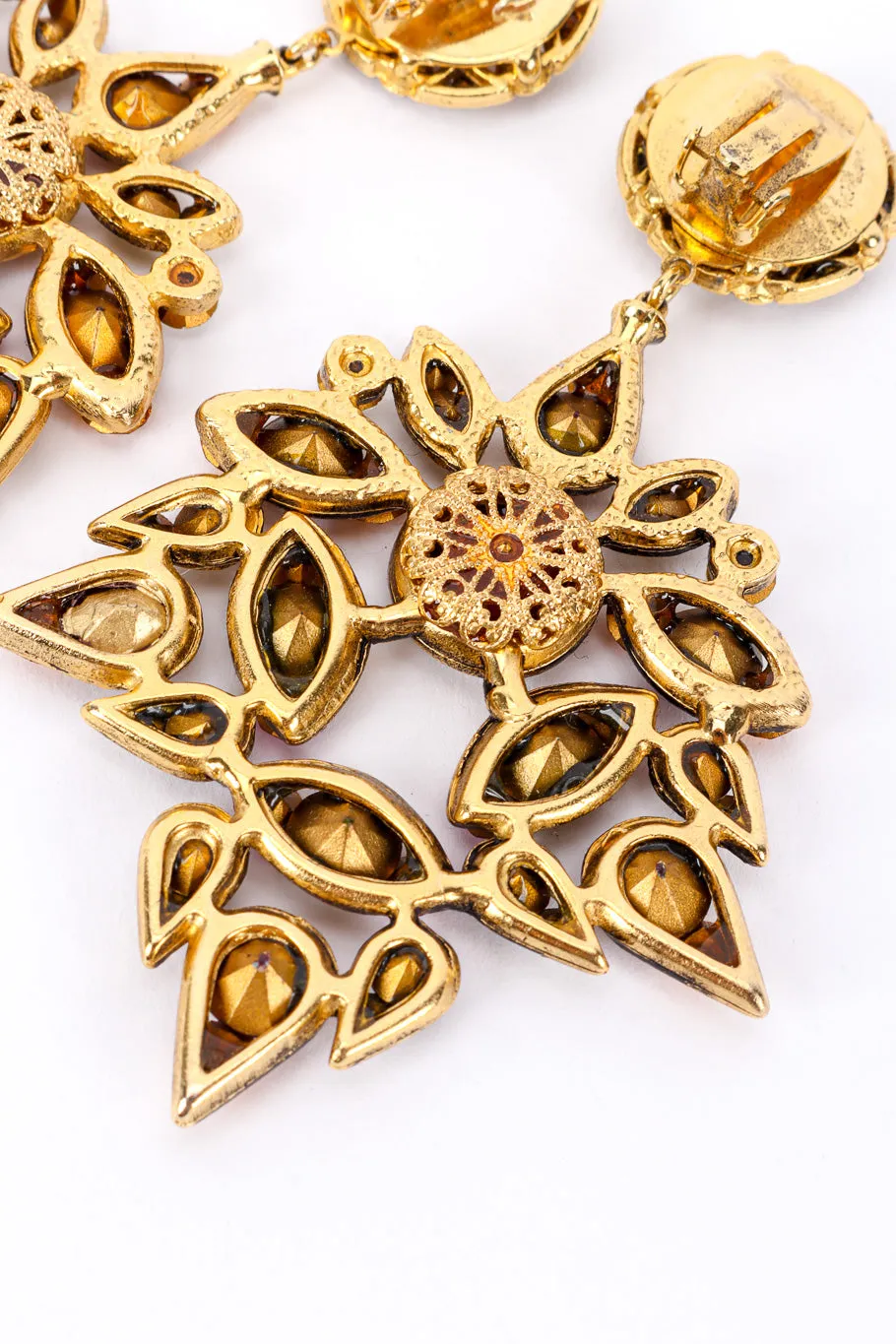 Crystal Flower Drop Earrings