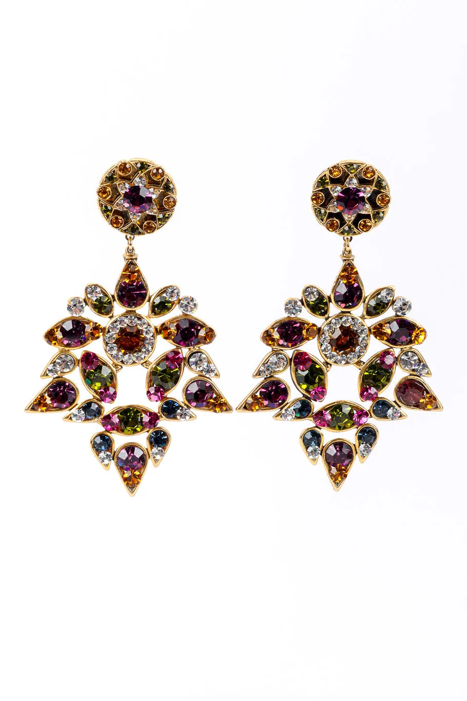 Crystal Flower Drop Earrings