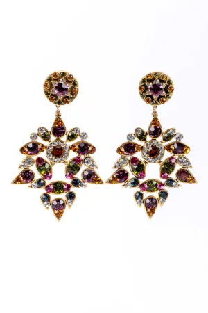 Crystal Flower Drop Earrings