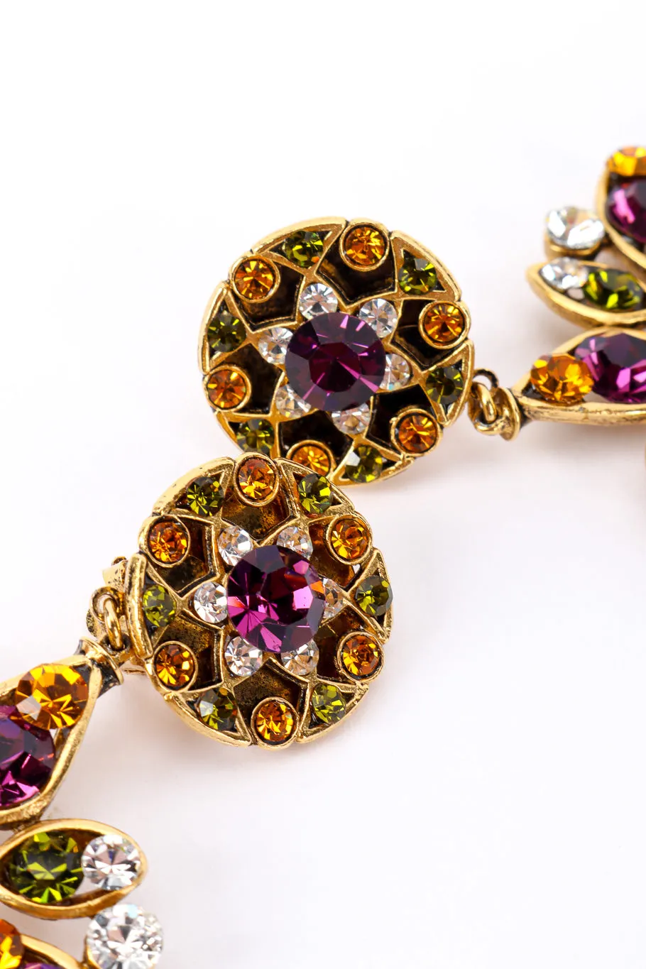 Crystal Flower Drop Earrings