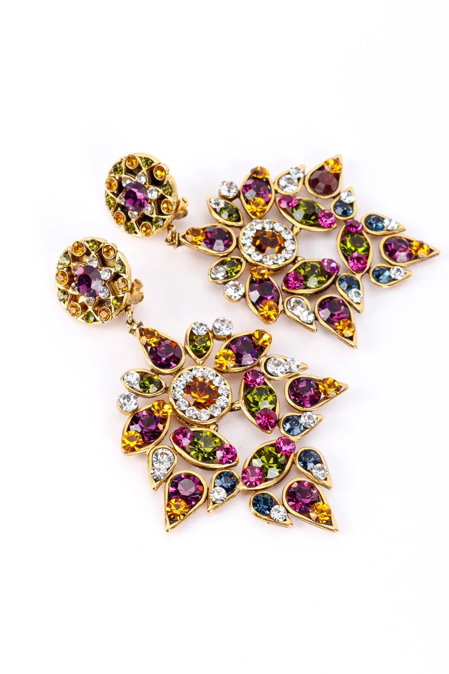 Crystal Flower Drop Earrings