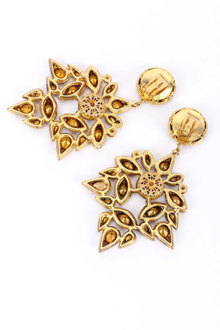 Crystal Flower Drop Earrings