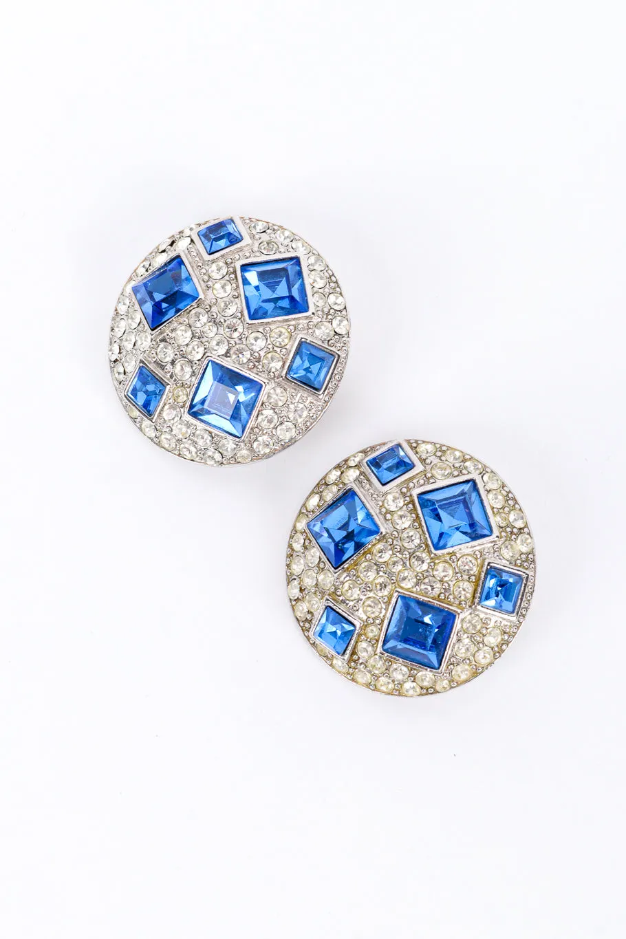 Crystal Gem Button Earrings