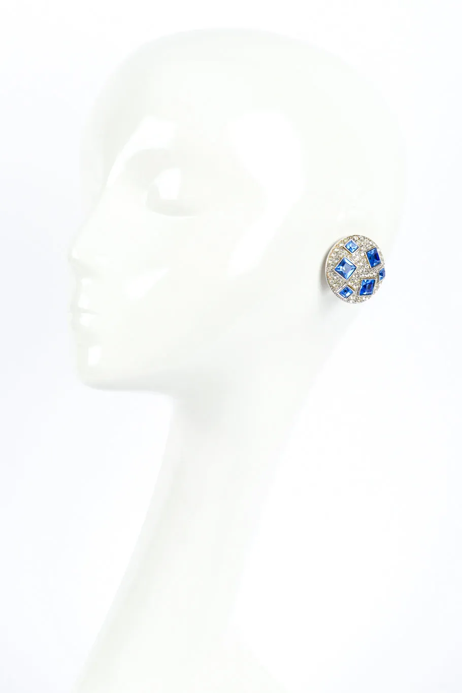 Crystal Gem Button Earrings