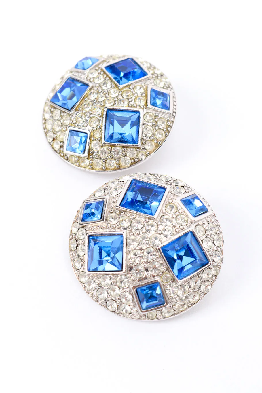 Crystal Gem Button Earrings