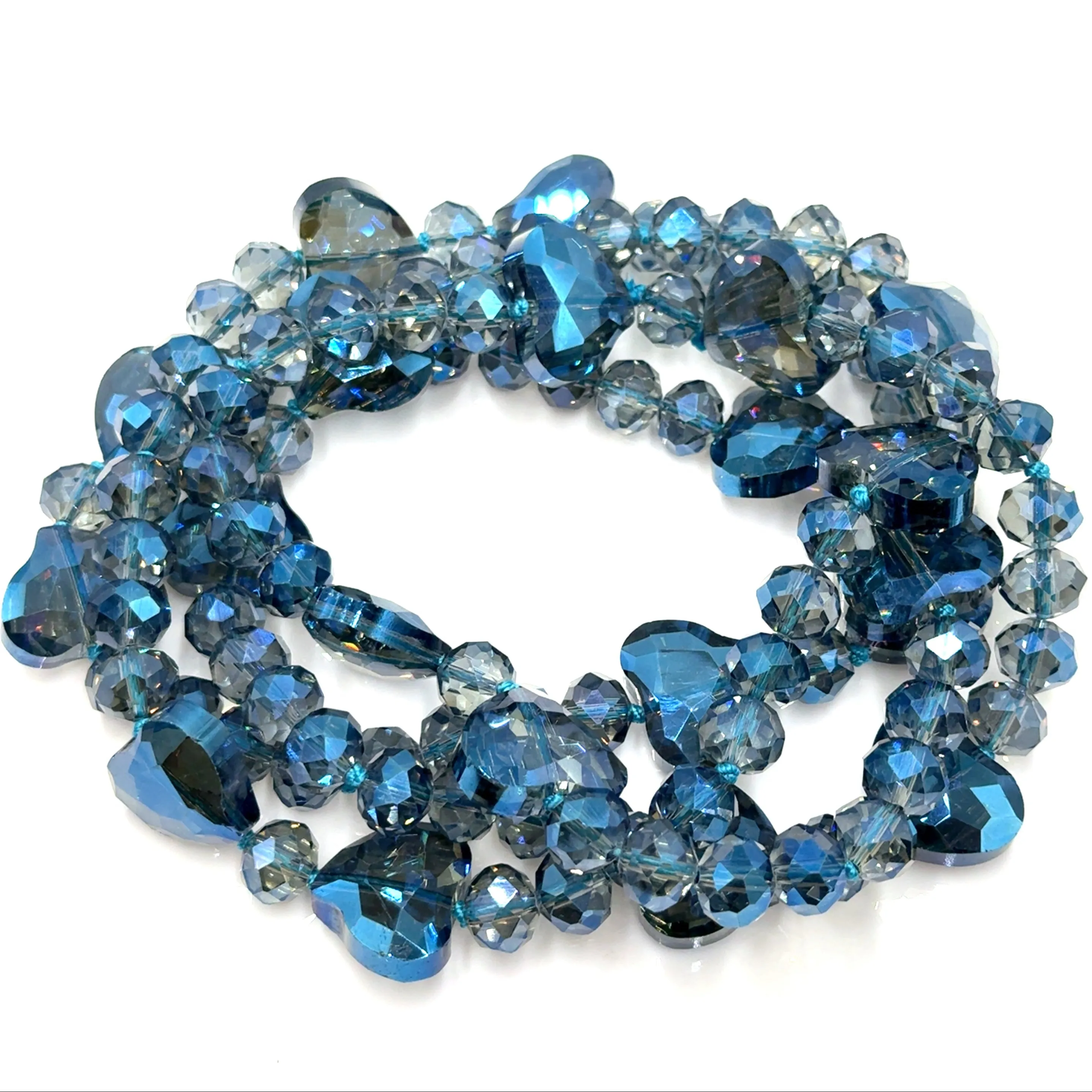 Crystal Hearts Long Necklace