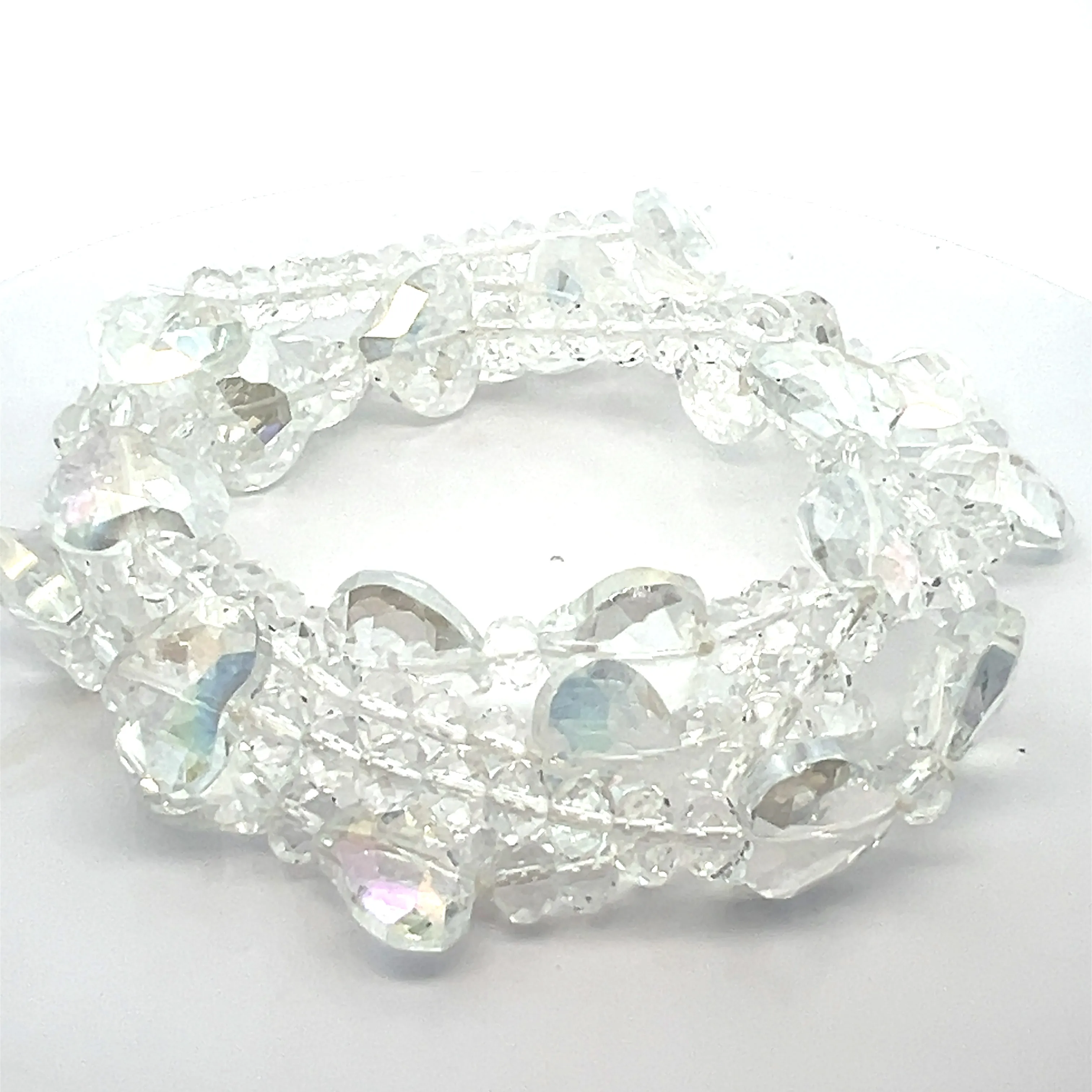 Crystal Hearts Long Necklace