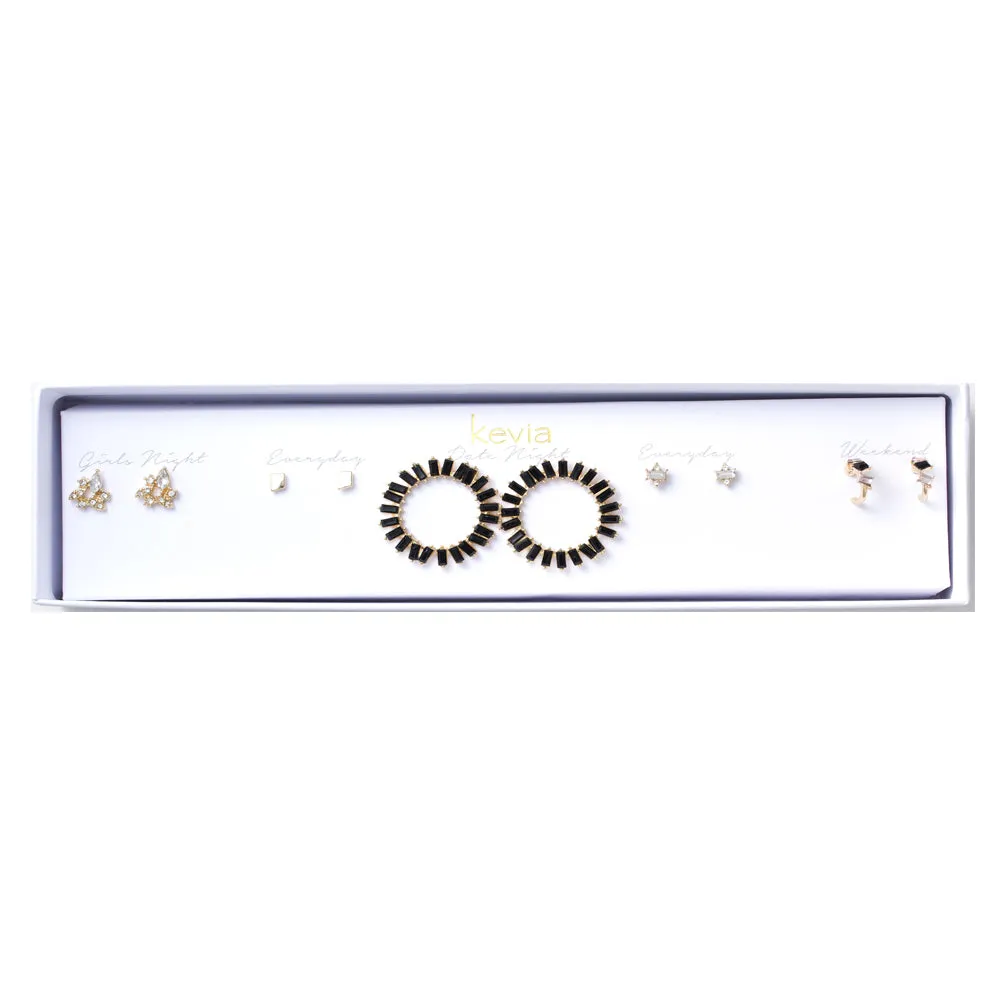 Crystal Hoop Earring Set
