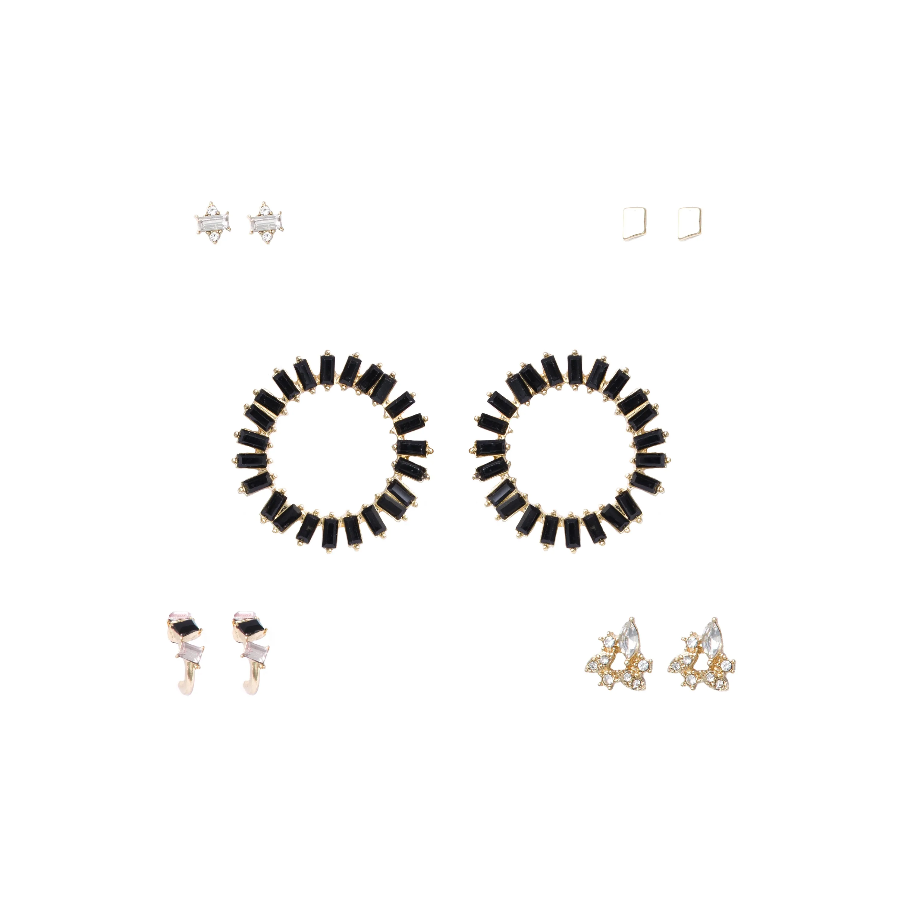 Crystal Hoop Earring Set