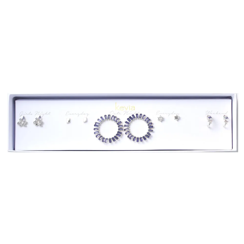 Crystal Hoop Earring Set