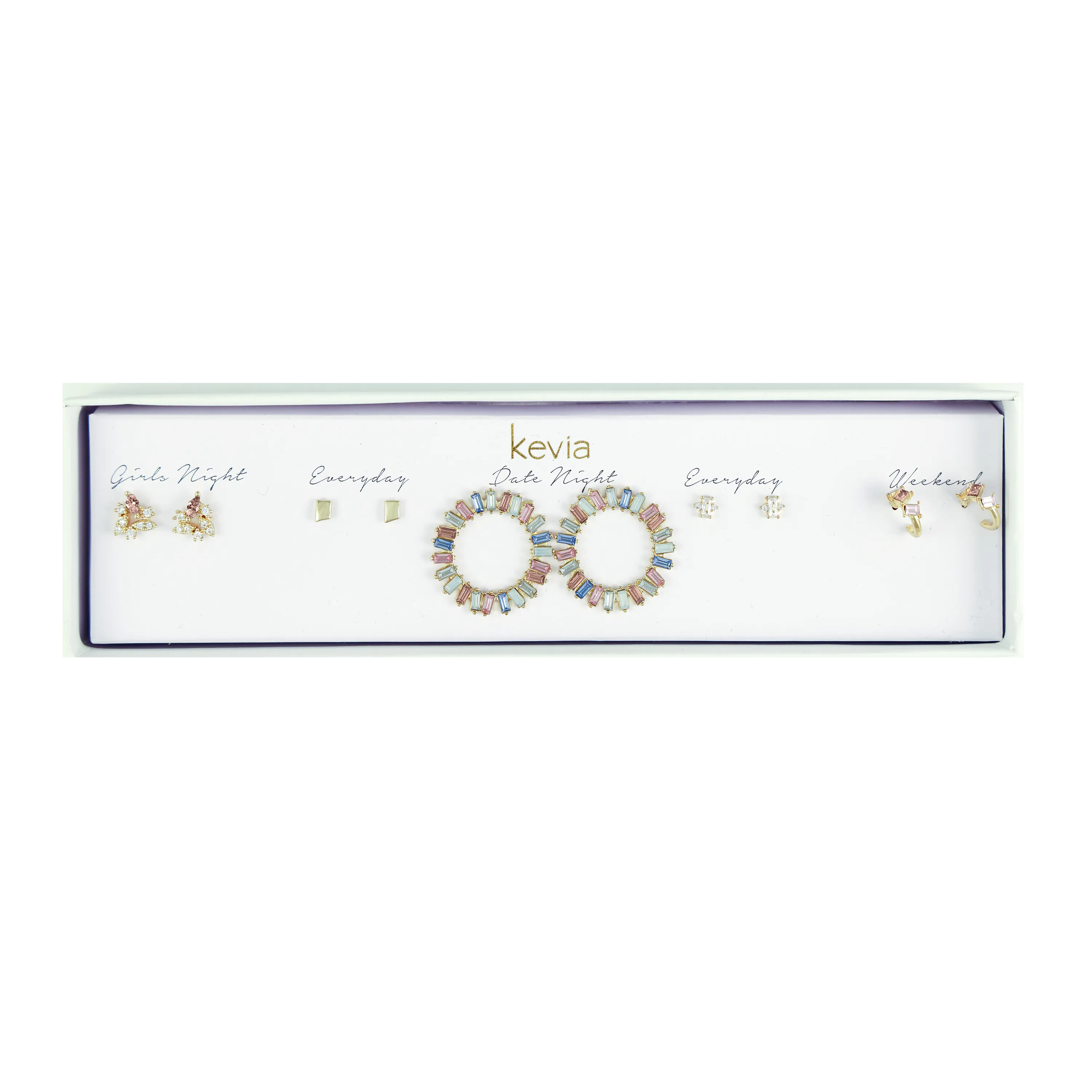 Crystal Hoop Earring Set