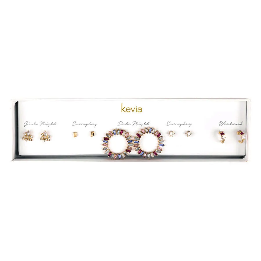 Crystal Hoop Earring Set