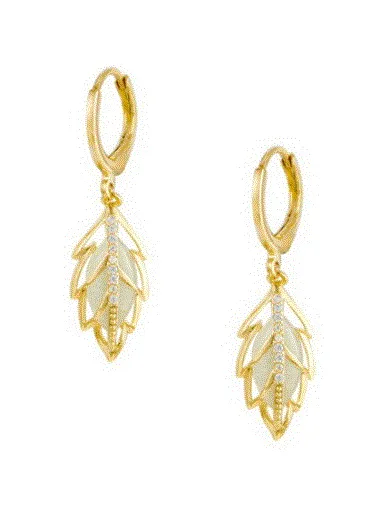 Crystal Leaf Hoop
