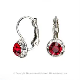 Crystal Wire Earrings, 8mm size