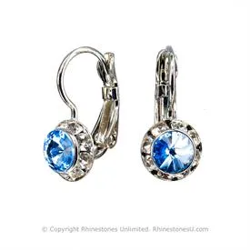 Crystal Wire Earrings, 8mm size
