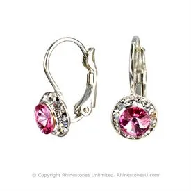 Crystal Wire Earrings, 8mm size